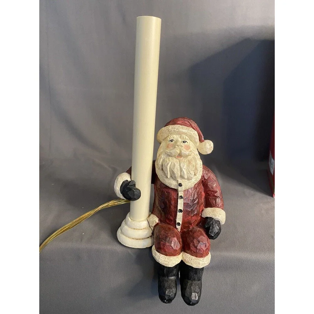 Santa Lamp Candle Light Shelf Sitting Figurine Christmas Old World Cresswell